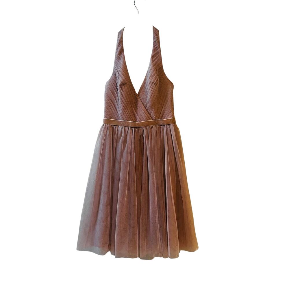 Alfred Angelo Tulle Halter Neck Sleeveless Dress Size 4 In Cameo NWT